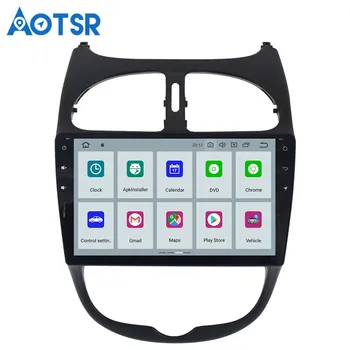 Aotsr HD 1024X600 1 din 9inch 4 Core Android 9.0 Auto DVD Atskaņotājs Peugeot 206 Auto GPS Navigācija Radio Multimediju AUTO BT, WIFI