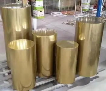 Apaļā 5gab zelta elektriskie spoguļi dzelzs materiāla puse, kāzu dekorēšana plintuss