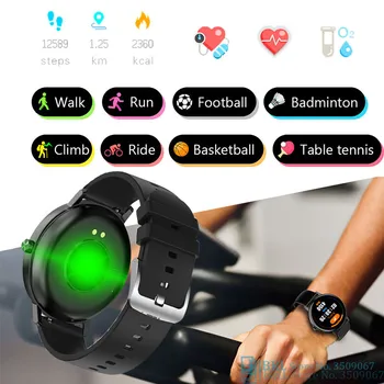 Apaļā Touch Smart Grupa Vīrieši Sievietes Smart Aproce Fitnesa Tracker Android, IOS Smartband ar skārienekrānu Aproce Smart Rokas Joslā