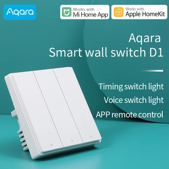 Aqrar Smart Sienas Slēdzi D1 Zigbee3.0 Bezvadu Tālvadības Gaismas Slēdzi, kas Strādā ar Xiaomi Mijia Mi Mājās un Apple App HomeKit