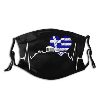 Atēnu Skyline Sirdsdarbību, Sirds Mīlestību Grieķijas Karogu Akropoles Pieaugušo Nelikv Anti Dūmaka Nepievelk Putekļus Aizsardzība Respiratori Maskas