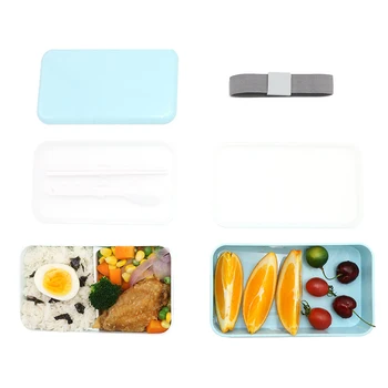 Augstas Kvalitātes 1000ml Dubultā Slāņa Pusdienas Lodziņu, Pārtikas Konteineru, Mikroviļņu Krāsns Bento Kastes Lunchbox Dinnerware