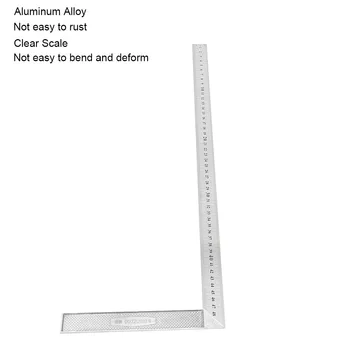 Augstas Kvalitātes 50cm Alumīnija Sakausējuma 90 Grādu nogriezni Valdnieks Straightedge taisnleņķa Lineāls Alumīnija Sakausējuma Laukumā Bieza