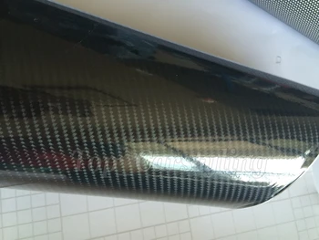Augstas Kvalitātes 6D Oglekļa Šķiedras Black 4D tekstūra auto wrap vinila uzlīmes nekustamā caron izskatās 1.52x20m/roll ar Burbulis Bezmaksas