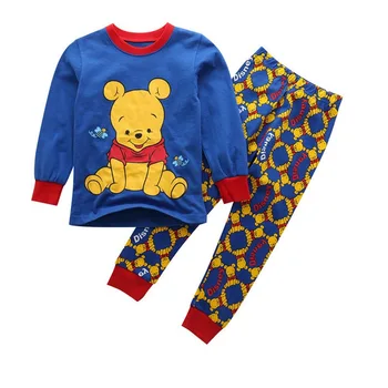 Augstas Kvalitātes Bērnu Kokvilnas Sleepwear Iestatīts Rūpnīcā Visu Bērnu Rudens Garām Piedurknēm Topi+Bikses Kopa Karikatūra Modelis Pidžamas