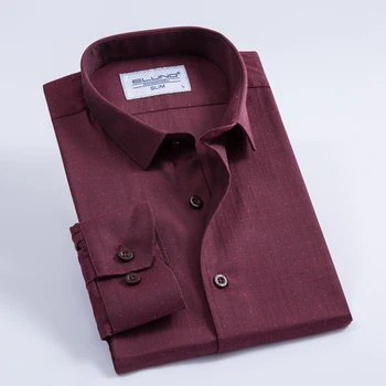 Augstas Kvalitātes Modes Drukāt Gadījuma Vīriešu Krekls Ar Garām Piedurknēm, Izšūšanas Dizaina Audums Mīksts, Ērts Vīriešu Kleita Slim Fit Stilā