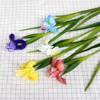 Augstas kvalitātes PU Materiāla Mākslīgā Īrijas Iris Flower, Kāzu Dekorēšana Līgavas Pušķi, Viltus Ziedu Mājas, Dārza tusiņu Dekori