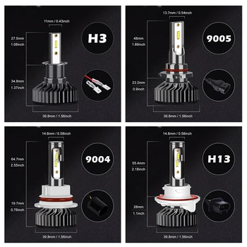 Auto Gaismas H4, H7 LED 16000LM H11 LED Lampas Auto Lukturu Spuldzes H1 /H8/ H9/ 9005/ 9006 HB3 HB4, H7 LED Spuldzes 12V 24V
