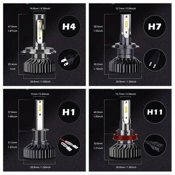 Auto Gaismas H4, H7 LED 16000LM H11 LED Lampas Auto Lukturu Spuldzes H1 /H8/ H9/ 9005/ 9006 HB3 HB4, H7 LED Spuldzes 12V 24V