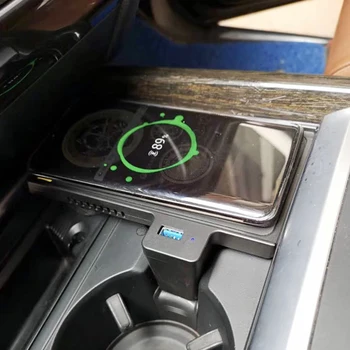 Auto QI bezvadu lādēšanas tālruņa lādētāja uzlādes plate tālruņa turētāju piederumi BMW X5 F15 X6 F16 X5M F85 X6M F86-2018