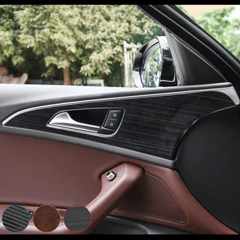 Auto Stils Durvju Paneļa Dekoratīvais Vāciņš Melns, Audi A6 C7 2012-18 Interjera Konsoles Pārnesumu Rāmja Līstes Gaisa Atverēm, Uzlīmes