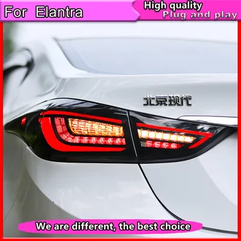 Auto Stils par Hyundai Elantra Aizmugurējie Lukturi Jaunā Elantra MD dinamisku pagrieziena signāla Pakaļējo Lukturi dienas gaitas lukturi+Bremzes+Parks+Signāls