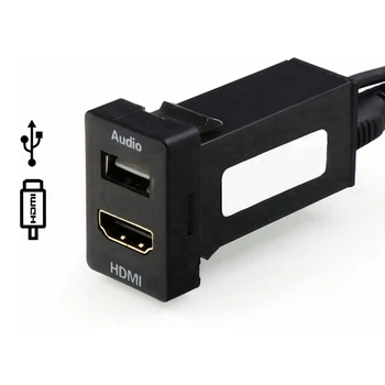 Auto USB o Ieejas Lādētājs ar HDMI Pieslēgvietu, Izmantojiet TOYOTA Camry Corolla Yaris Reiz LandCruiser Kalniņi Vios Sienna
