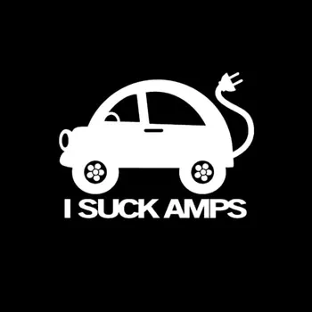 Auto Uzlīme EV Elektriskā Automašīna man Sūkāt Amp Funny Automašīnas Kravas automašīnu Akumulatoru PVC Automašīnu Dekorēšana Uzlīme Segtu Nulles Melns/balts, 13cm*9cm