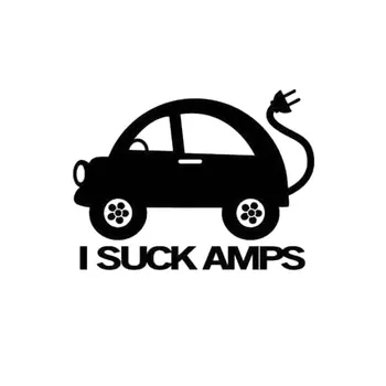Auto Uzlīme EV Elektriskā Automašīna man Sūkāt Amp Funny Automašīnas Kravas automašīnu Akumulatoru PVC Automašīnu Dekorēšana Uzlīme Segtu Nulles Melns/balts, 13cm*9cm