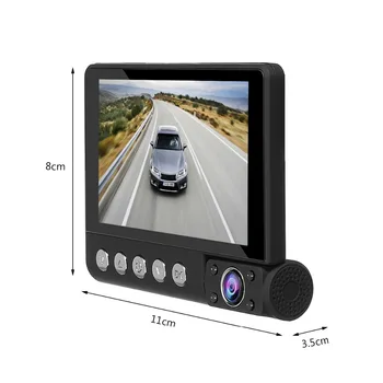 Automašīnas DVR 3 Kameras Objektīvs 4,0 Collu Dash Kamera Dual Objektīvs Ar Atpakaļskata Kameru, Video ierakstīšanas Auto Registrator Dvrs Dash Cam