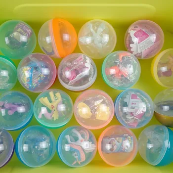 Automāts rotaļlietas 75mm 3pcs/iepakojums caurspīdīgs plastmasas Pārsteigums, bumbu kapsulas rotaļlieta ar iekšā dažādas attēls Shilly Olu Bumbiņas