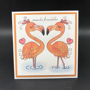 AZSG Gudrs Flamingo Mīlestība uz visiem Laikiem Skaidrs, Zīmogu DIY Scrapbooking Dekoratīvās Karšu pieņemšanas Amatniecības Jautri Apdare Piegādes 13*13cm