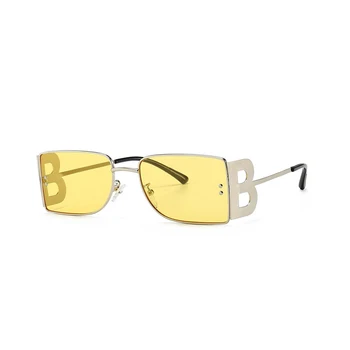 B burtu Modes Laukumā Saulesbrilles Sievietēm, Metāla Kājas Retro Modes Saules brillēm Vīrieši, Saules Brilles Zīmolu Brilles UV400 Toņos
