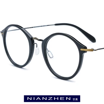 B Titāna Acetāts Brilles Rāmis Sieviešu Vintage Kārta Optiskās Brilles Vīriešiem Tuvredzība īpaši vieglas Brilles Briļļu 1852