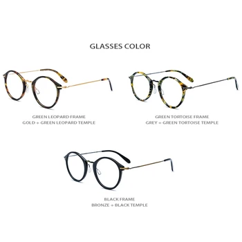 B Titāna Acetāts Brilles Rāmis Sieviešu Vintage Kārta Optiskās Brilles Vīriešiem Tuvredzība īpaši vieglas Brilles Briļļu 1852