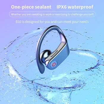 B10 Taisnība TWS Bezvadu Bluetooth 5.0 Austiņas Sporta Auss Āķis earbuds Waterprof Austiņas Bezvadu Maksas Stereo Gaming Austiņas