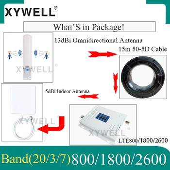B20): LTE 800 1800 2600 Mhz Tri-Band 4G Mobilo sakaru Pastiprinātājs 4G signālu Pastiprinātājs LTE DCS Repeater GSM 2g 3g 4g Mobilā Signāla Pastiprinātājs