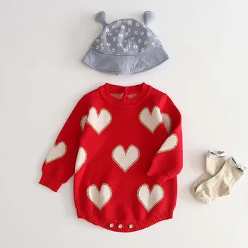 Baby Girl Bodysuit Kokvilnas Leopard Rudens Jaundzimušo, Zīdaiņu Apģērbs Meitene Jumpsuit Adītas Bērnu Drēbes, Bērnu Meitene Džemperis