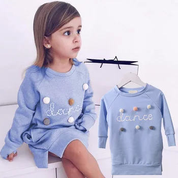 Baby Girl Gadījuma Kleita Jauns Pavasara Modes Meitenēm Princess Tērpi Meitene Retro Sweet Puse Drēbes Toddler Apģērbu 2 6 Gadiem