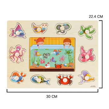 Baby Puzzle Rotaļlietas, Koka Atjautības Roku Paķert Valdes Uzstādīt Izglītojošas Rotaļlietas Bērniem Karikatūra Transportlīdzekļa Jūras Dzīvnieku Jigsaw Bērnu Dāvanu