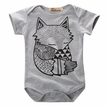 Baby Toddler Zēni Meitenes Fox Romper Jumpsuit Vienu gabalu Tērpiem Komplekts 0-24M