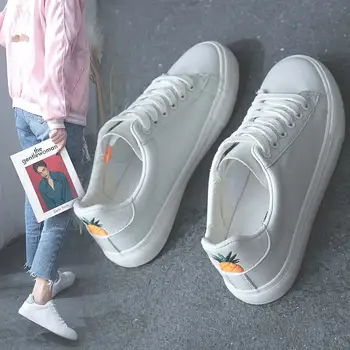 Balts ikdienas apavi sieviete čības ir 2021. modes mežģīnes-up rudens čības sieviešu kurpes elpojoša auduma dāmas plus lieluma kurpes