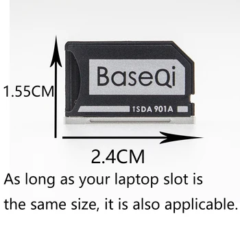 BaseQi Alumīnija Maskēšanās Disku Micro SD / TF Kartes Adapteris SD Karšu Lasītājs, lai Lenvov jogas pro 2 un Lenvov Flex-4 14-collu