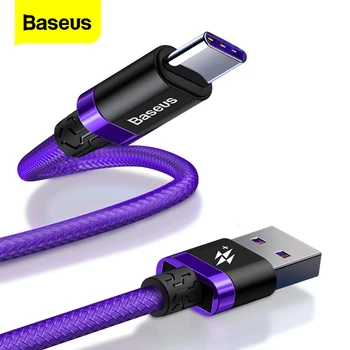 Baseus 40W USB C Tipa Kabeli Huawei Mate 20 P30 P20 Pro Lite USBC Ātrās Uzlādes Lādētājs USB-C Tips-C (Kabelis Xiaomi mi 9 8