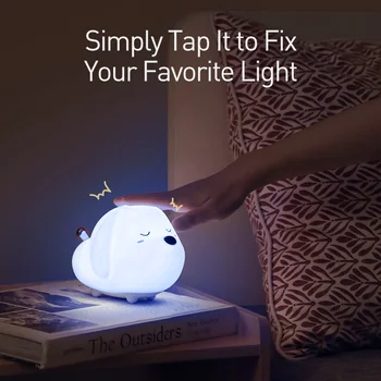 Baseus Uzlādējams LED Nakts Gaismas Lampa Touch Sensors Cute Dzīvnieku Silikona LED Gaismas Bērniem, Bērnu Bērniem Dāvanas Guļamistaba Gaismas