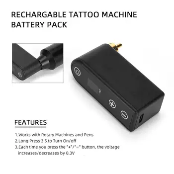 BellyLady Mini LED Noderīgu Displejs Bezvadu Tetovējums Strāvas Padeve Akumulators DC/RAC Barošanas Rotācijas Tetovējums Pildspalvu