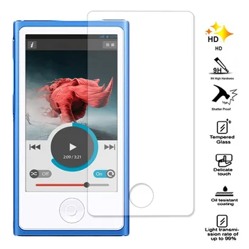Besegad 2 GAB., Rūdīta Stikla Ekrāna Aizsargs Filma 1 GAB Aizsargs Gadījumā Segtu Ādas Apvalks Aizsargs ar Klipu par Apple iPod Nano 7