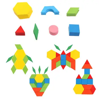 Besegad 250PCS Koka 3D Magnētiskā Puzle Jigsaw Tangram Zīmēšanas galda Spēle Bērniem, Montessori Agrīnās Mācīšanās Izglītības Rotaļlietas