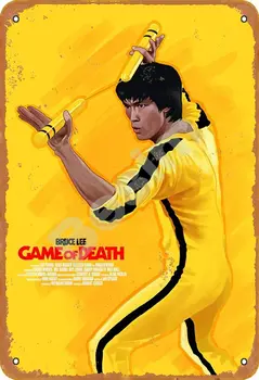 Besim Bruce Lee Game of Death Klasika Vintage Metāla Skārda Zīmes Kafejnīca Krogs Virtuves Ielas Sākuma Retro Sienu Apdare