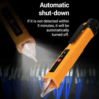 Bezkontakta Sprieguma Testeris Detektoru Indukcijas Pildspalvu, LED Flash Signāls 12V-1000 V, ASV