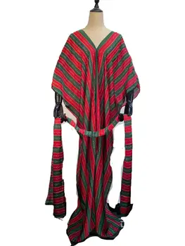 Bezmaksas Izmērs Jaunu Modes Drukāšana V-veida kakla Zīda kaftan gara kleita tautas Kuveita Tradicionālais festivāls sieviešu kleitas Āfrikas kleita