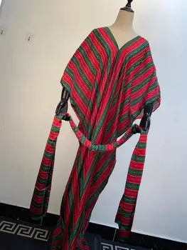 Bezmaksas Izmērs Jaunu Modes Drukāšana V-veida kakla Zīda kaftan gara kleita tautas Kuveita Tradicionālais festivāls sieviešu kleitas Āfrikas kleita