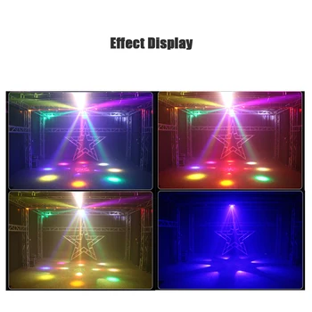 Bezmaksas Piegāde 5 in 1 LED Moving Head Projektoru Posmā Efekts Lāzera Staru Strobe Gaismas DMX Bišu Acis DJ Diskotēka