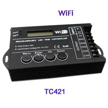 Bezmaksas Piegāde Programmējams Laika programmējamas RGB LED Kontrolieris DC12V/24V 5Channel Kopējās Produkcijas 20A Kopējo Anoda TC420/TC421