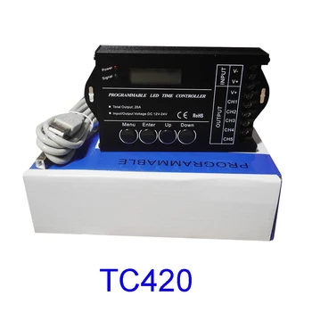 Bezmaksas Piegāde Programmējams Laika programmējamas RGB LED Kontrolieris DC12V/24V 5Channel Kopējās Produkcijas 20A Kopējo Anoda TC420/TC421