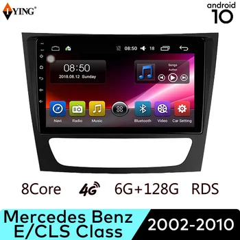Bezvadu Carplay Par Mercedes Benz E/CLS Klases S211 W211 C219 2002. - 2010.gadam Auto Radio Multimediju Video, GPS Android 10 QLED Ekrāns