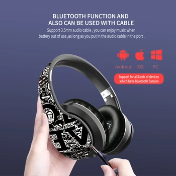Bezvadu HIFI Stereo Austiņas Bluetooth Austiņas Mūzikas Austiņas FM Un Atbalsta SD Kartes Ar Mic Mobilo Xiaomi Iphone Planšetdatoru