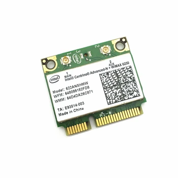 Bezvadu karte Centrino Advanced-N + Intel WiMAX 6250 Bezvadu MINI PCI-E Dual Band Kartes 622ANXHMW 802.11 a/b/g/n 300 Mbps