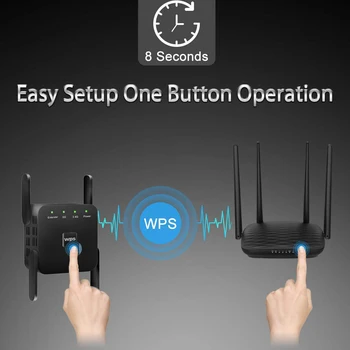 Bezvadu Maršrutētāja WiFi Repeater 300/1200Mbps Extender 2.4 G/5G Pastiprinātājs Saņemšanas Pastiprinātājs 5Ghz Tīkla Signāla Izplešanās Uzlabota