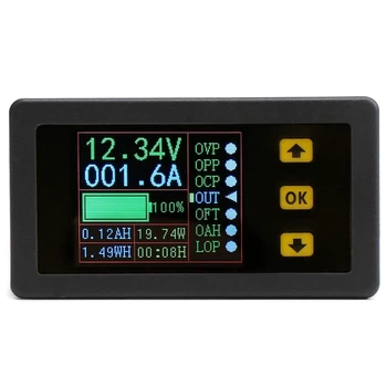 Big deal Uzlādes-Izlādes Monitors 0-90V 100.A DC Ammeter Voltmetrs LCD Displejs AH WH Watt Metru Tester ar Hall Sensor